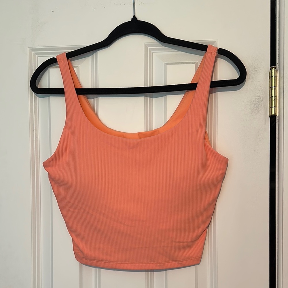 Old Navy Coral Ribbed Crop Top
